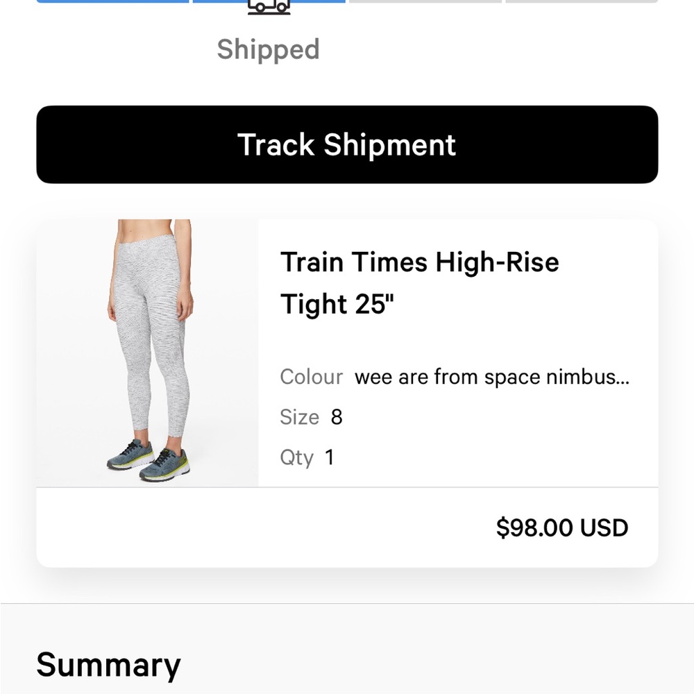 Lululemon Train Times High-Rise Tight 25" - Gray